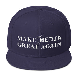 Make the Media Great Again - Wool Snapback, Navy Blue