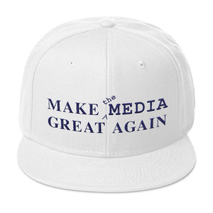 Make the Media Great Again - Wool Snapback, White